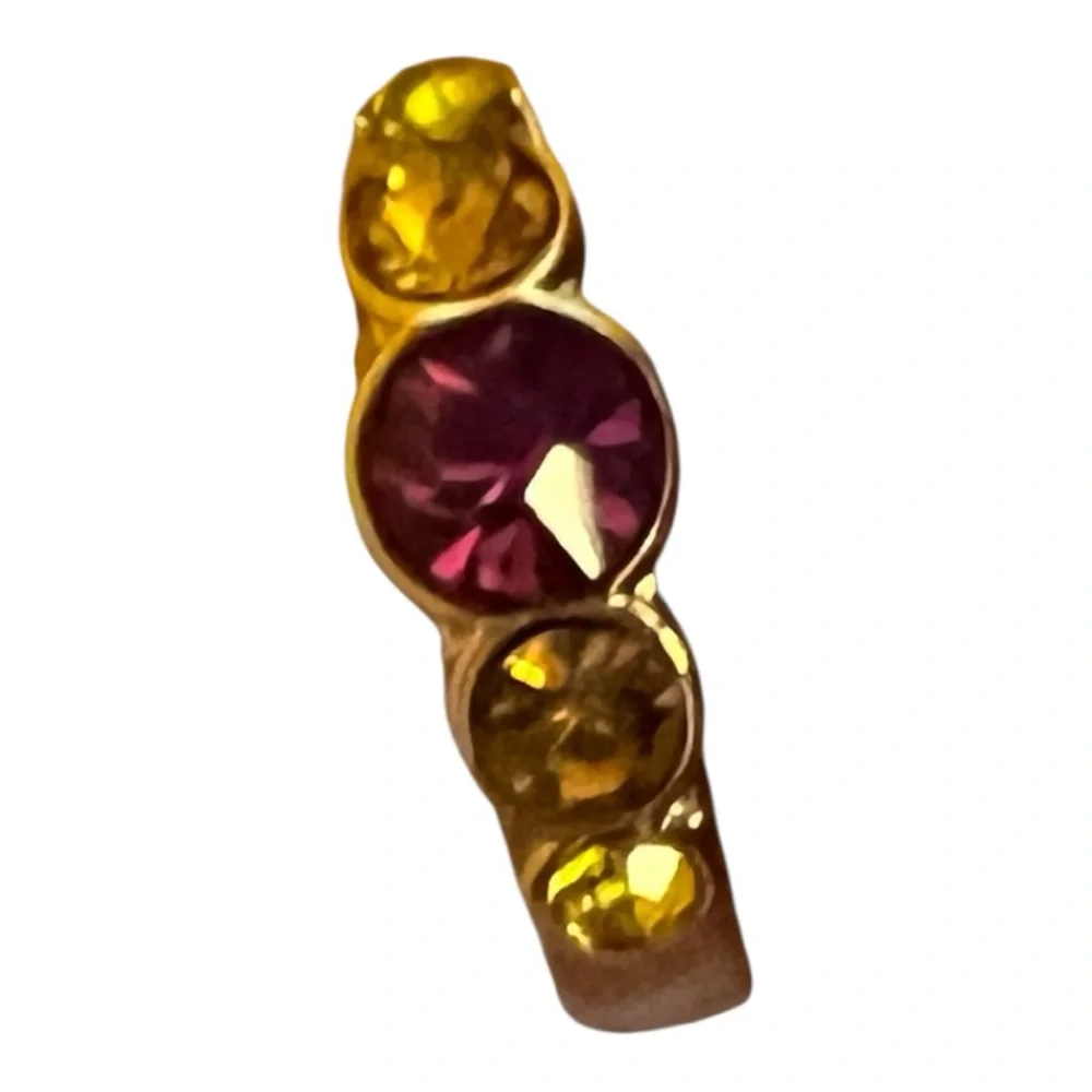 Kurt Geiger London NWT small gold crystal huggie earrings with 5 varied crystals - Picture 9 of 15